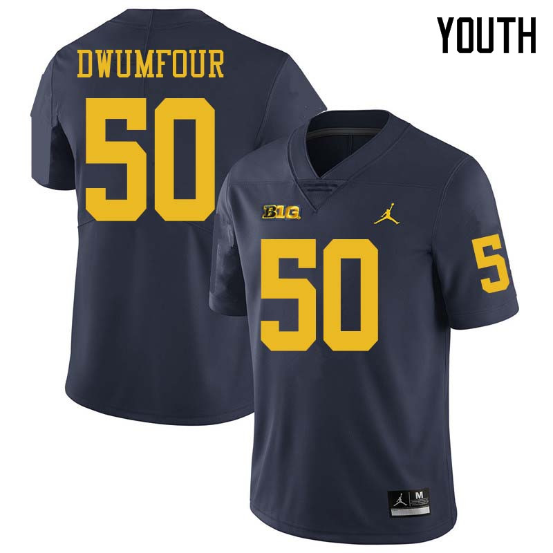 Jordan Brand Youth #50 Michael Dwumfour Michigan Wolverines College Football Jerseys Sale-Navy